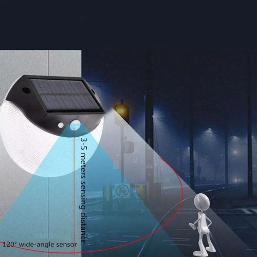 Imagen 4 de 8 de Aplique Reflector Led Panel Solar Sensor Movimiento 20 Leds