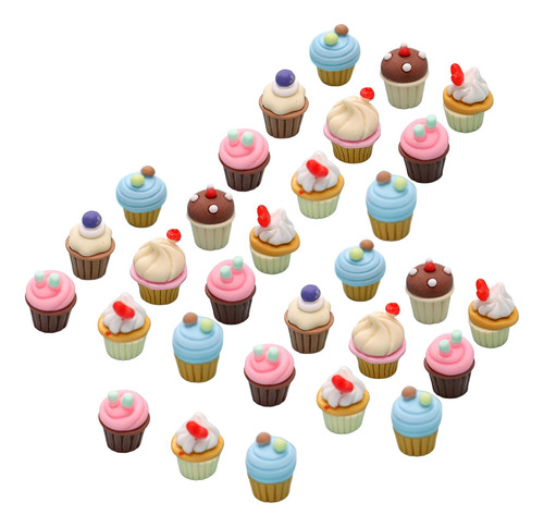 30 Uds. De Cupcakes En Miniatura Diy, Dijes, Accesorios De