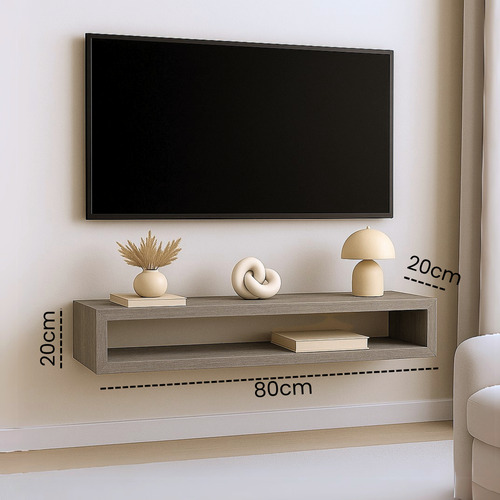 Repisa Flotante Moderna Domani 80 Cm Gris Lombardia