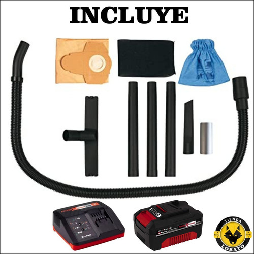 Imagen 2 de 10 de Aspiradora Inalámbrica Einhell Tc-vc 18/15 Li + Starter Kit