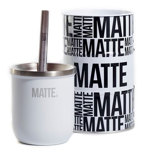 Mate Acero Inoxidable + Bombilla + Tambo Yerbero - Matte