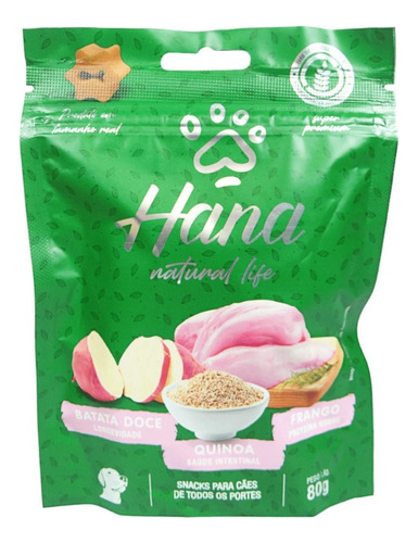 Hana Natural Life Batata Doce Quinoa Frango 80g Cães Adultos