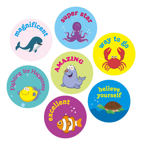 Oa A Bonitas Pegatinas De Recompensa Con Forma De Animal For