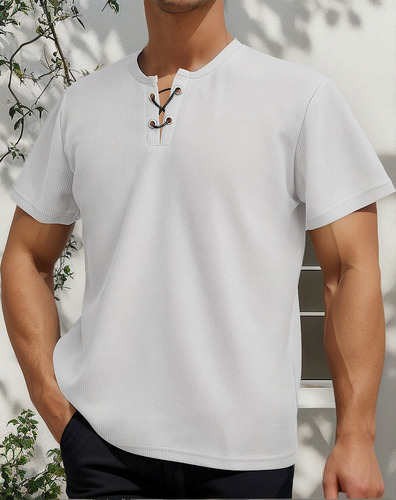 Ropa Verano Hombre Playera Slim Fit Casual Cuello Redondo