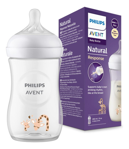 Mamadera Avent Philips Deco Natural Response 260ml 1m+