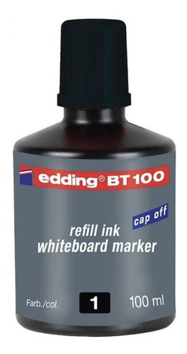 Tinta De Recarga Edding Bt100 Borrable Negro 100 Ml X8 Und