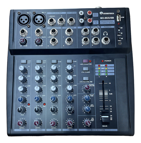Mezcladora Soundtrack Pasiva De 8 Canales Mod. Mx-802usb