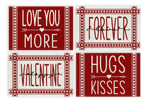 Manteles Individuales Love You More Para San Valentín Estilo