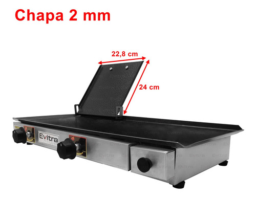 Imagem 4 de 5 de Chapa De Lanches Profissional Para Hambúrguer Gourmet 70x30