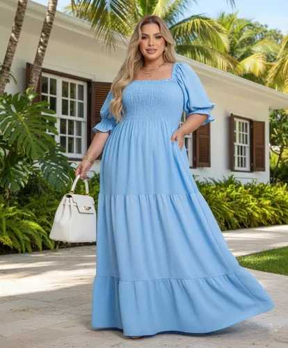 Vestido Plus Size Para Gestantes Larguinho Lastex