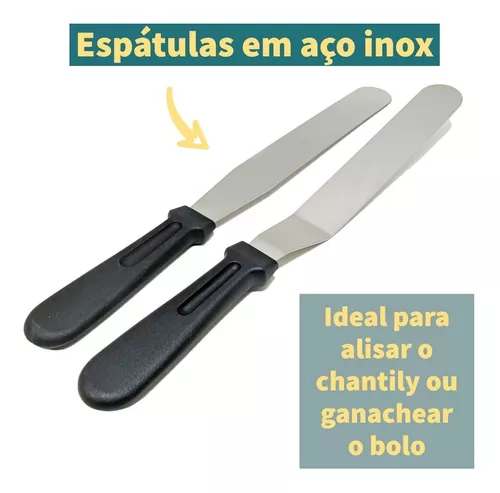 Kit Espátula Para Alisar Confeitar Decorar Bolo Chantilly