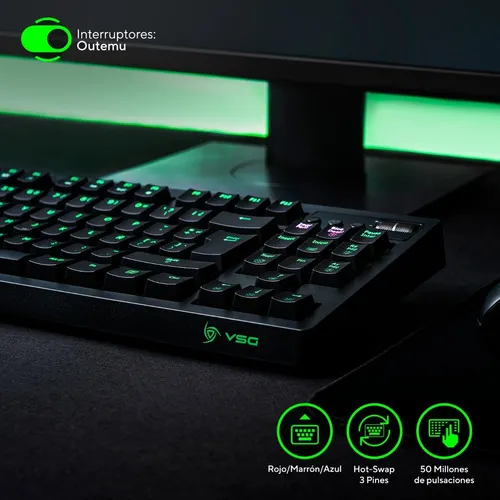 Teclado Mecanico Vsg Quasar 80% Switch Outemu Cafe Rgb
