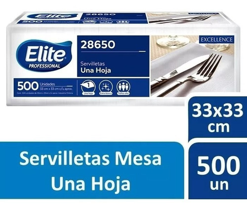 Servilletas De Papel Elite 33 X 33 (500 Unidades)