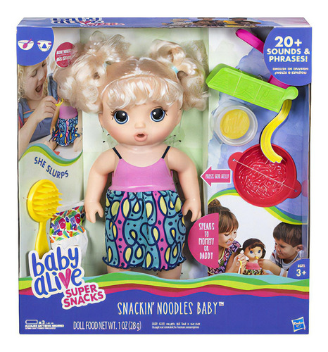 Baby Alive Muñeca Super Snacks Rico Espagueti Orig. Hasbro