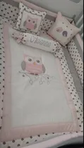 Comprar Set De Cuna Con Diseños Bordados De Buhos