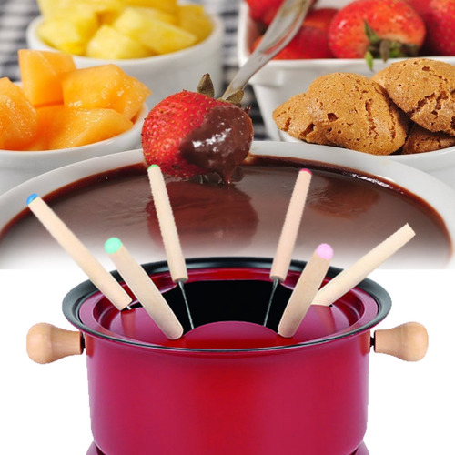 Imagem 3 de 4 de Conjunto Fondue 11 Peças Carne Chocolate Jantar Romântico