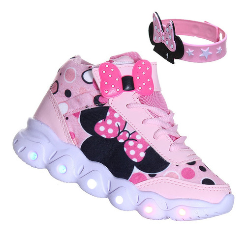 Kit Tenis De  Led Luz Pisca Pisca Meninas Rosa Em Oferta