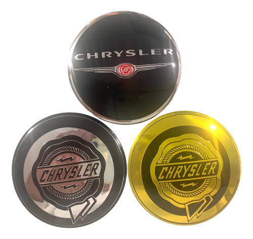 4 Emblemas De Aluminio Chrysler Para Rines