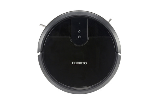 Imagen 3 de 7 de Aspiradora Trapeadora Robot Femmto Rvc000003 Inteligente Negro Con App Para Uso Movil Mapeo Mopa De Aguacubrimiento De Area 300m2 Navegador Con Cepillos Y Deposito De Residuo Base De Carga Mas Trapeo