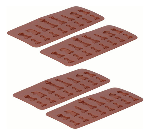 Molde De Silicona Con Forma De Ajedrez De 4 Piezas Para Past