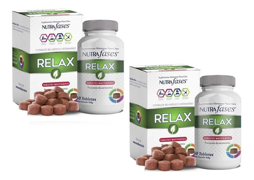 2 Nutrafases Relax 60 Tablet P/cães Com Ansiedade/estresse