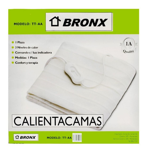 Calienta Cama Bronx 1 Plaza 3 Niveles Calor 150x70cm - Otec