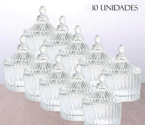 15 Potiches De Vidro 6,5x9cm Lembrancinha Lyor Atacado Cor Transparente
