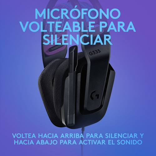 Imagen 5 de 9 de Audífonos gamer Logitech G Series G335 981-000977 negro