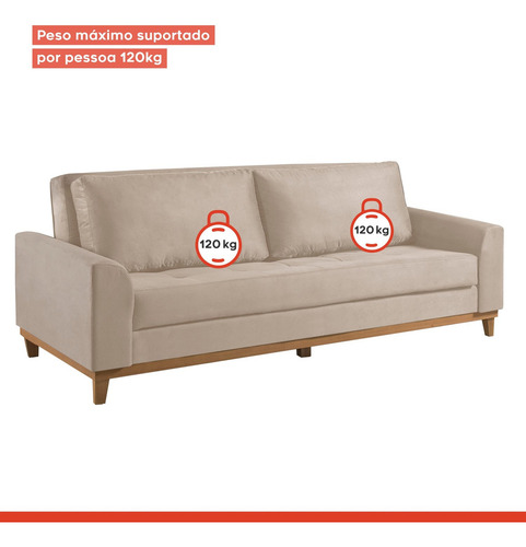 Sofá Cama Living 223cm M157 Martins Estofados