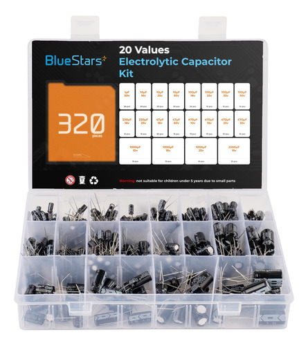 Bluestars Condensador Electrolitico De Aluminio De 20 Valore