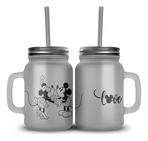 Mason Jar  Mickey Y Minnie San Valentin Modelo #9