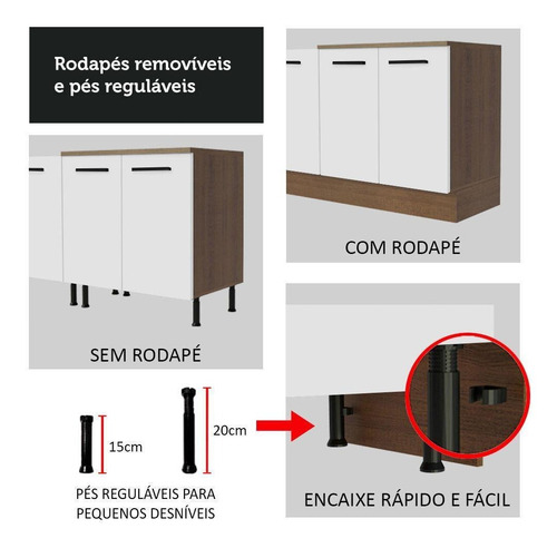 Cozinha Completa Madesa Agata 270004 Com Armário Balcão Rb Cor Branco