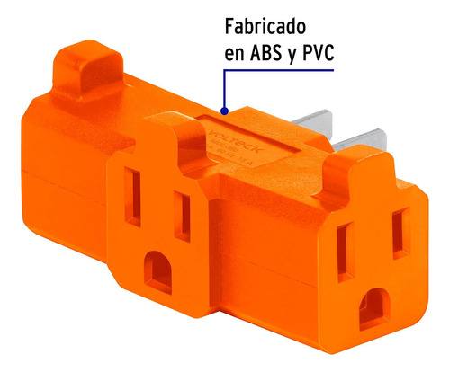 Multicontacto Triple Aterrizado, Tipo T Reforzado, Volteck