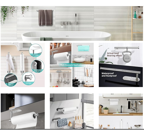 Portarollos Toalla De Papel Nova De Acero Inox Autoadhesivo