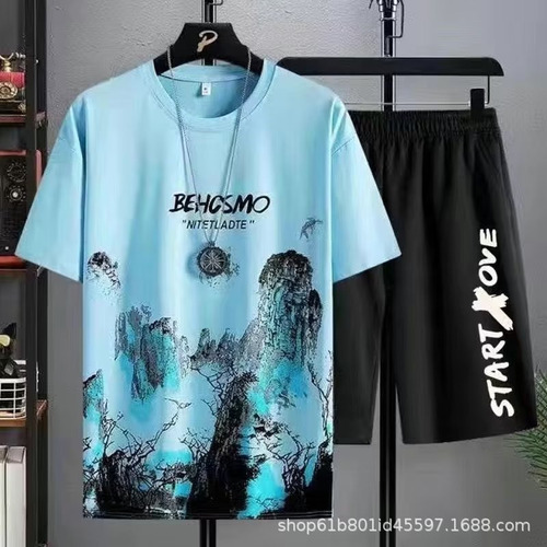 Conjunto Casual De Verano Para Hombre, Camiseta Y Pantalones