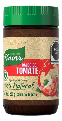 2 Pza Caldo De Tomate Knorr 100% Natural En Polvo 200 G