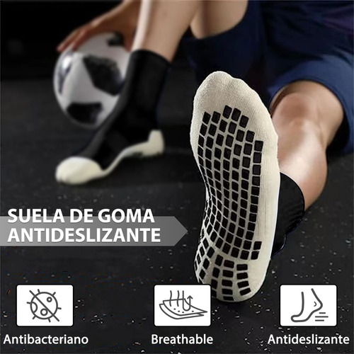Medias Calcetas Futbol Antideslizante Set 6 + Pantorrillera