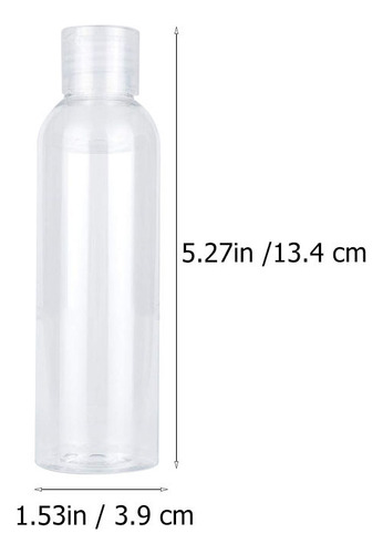 6 Botellas De Plástico Exprimibles De 120 Ml Con Contenedor