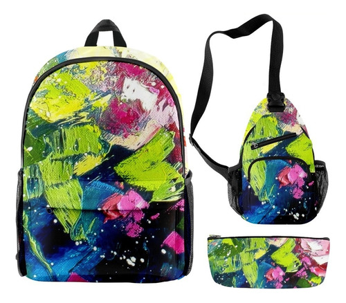 Conjunto De Mochila De Graffiti Con Pintura Al Óleo