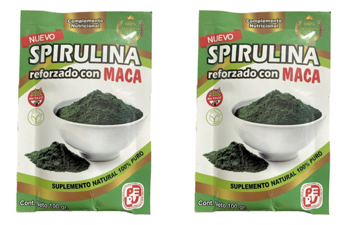 Spirulina Reforzada Con Maca 100gr X 2 Unidades Luc Ver Peru