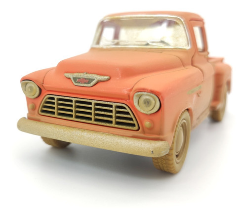 Carrito en miniatura de hierro para camioneta Chevy 1955 Orange Mud 1:32