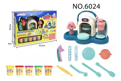 Máquina De Fazer Pizza Modelando Cores Dough Clay Set Toy
