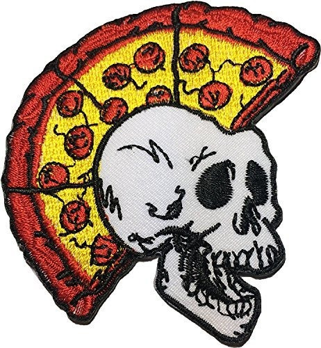Hho Pizza (de Calavera Punk) Parche Bordado Parches Bricolaj