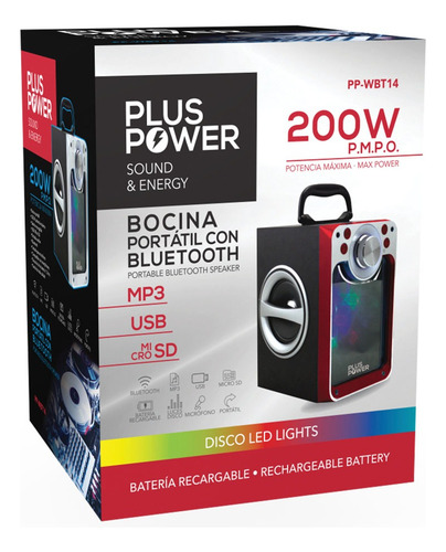 Bocina Portátil Con Bluetooth Pp-wbt14