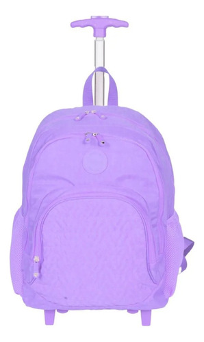 Mochila Rodinha Escolar Rabisk Colors Em Crinkle Lilás Zíper