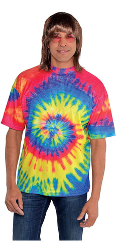 Amscan 60s Hippie Tie-dye Playera Para Adultos, Talla Única