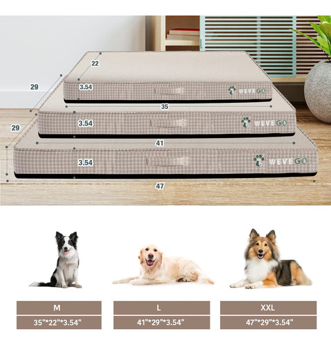 Cama Para Perros Wevego De Espuma Viscoelástica En Gel Con F
