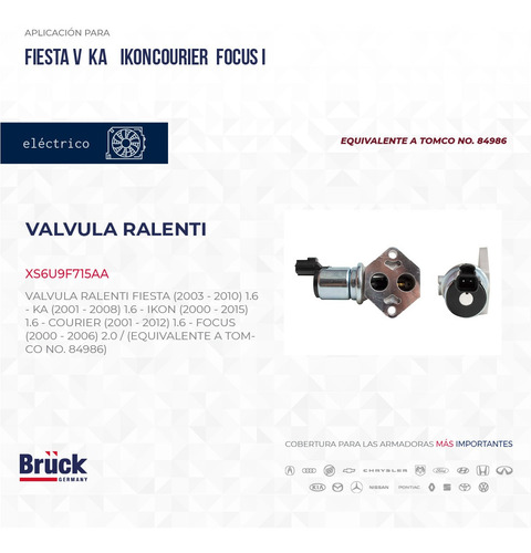 Valvula Iac Ralenti Fiesta 2000 Xs6u9f715aa