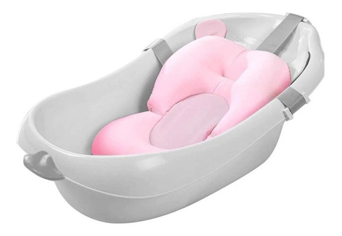 Colchon Flotador Para Bañito Baby Splash Premium Rosa Verde