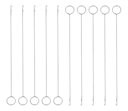 Amleso 10 Piece Metal Reversible Loop Turner Hook With